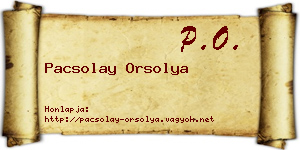 Pacsolay Orsolya névjegykártya